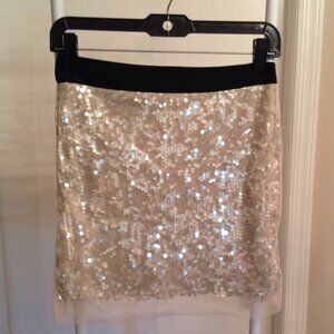 NWT Tramp Sequin Sheer Overlay Mini Skirt S